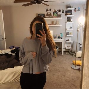 light blue waffle top